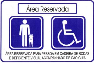 area reservada para cao guia